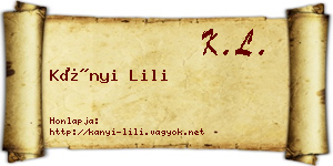 Kányi Lili névjegykártya